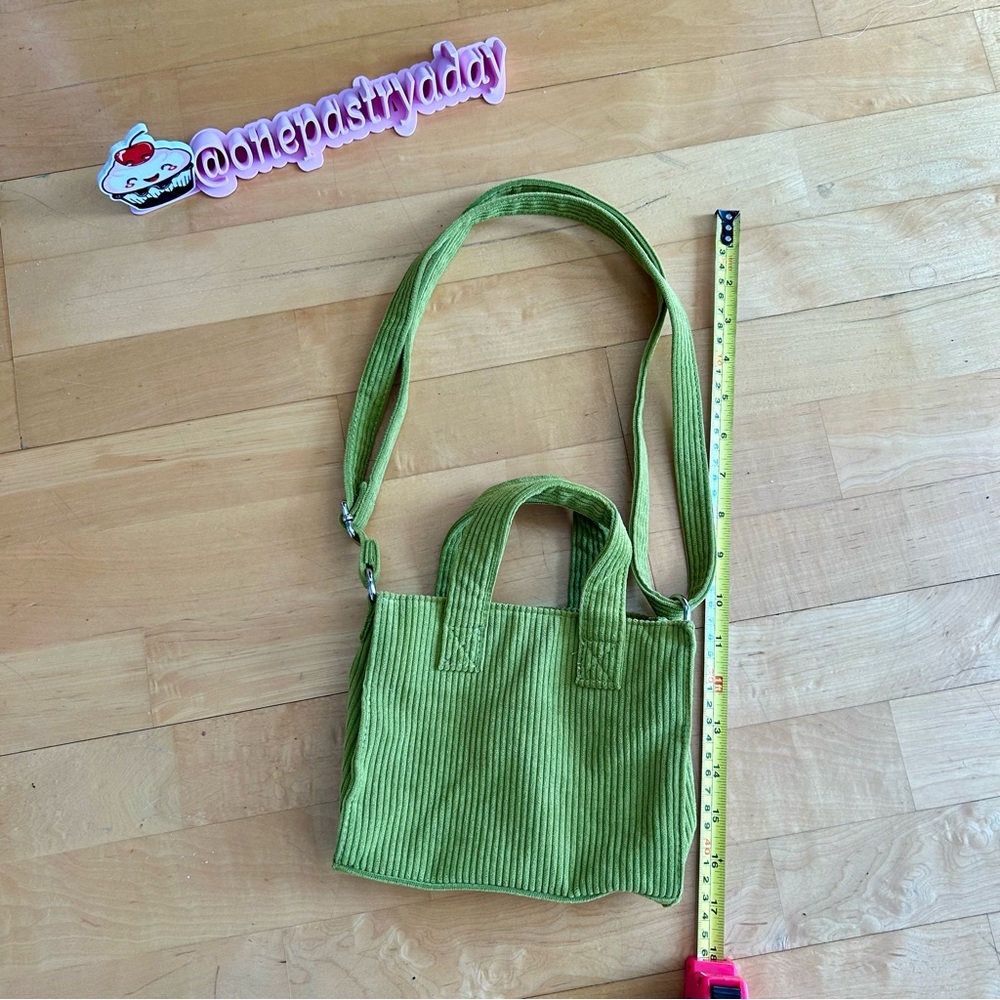 wild fable Corduroy Mini Crossbody Handbag, Fun Lime Green, Adjustable Strap - Picture 12 of 14